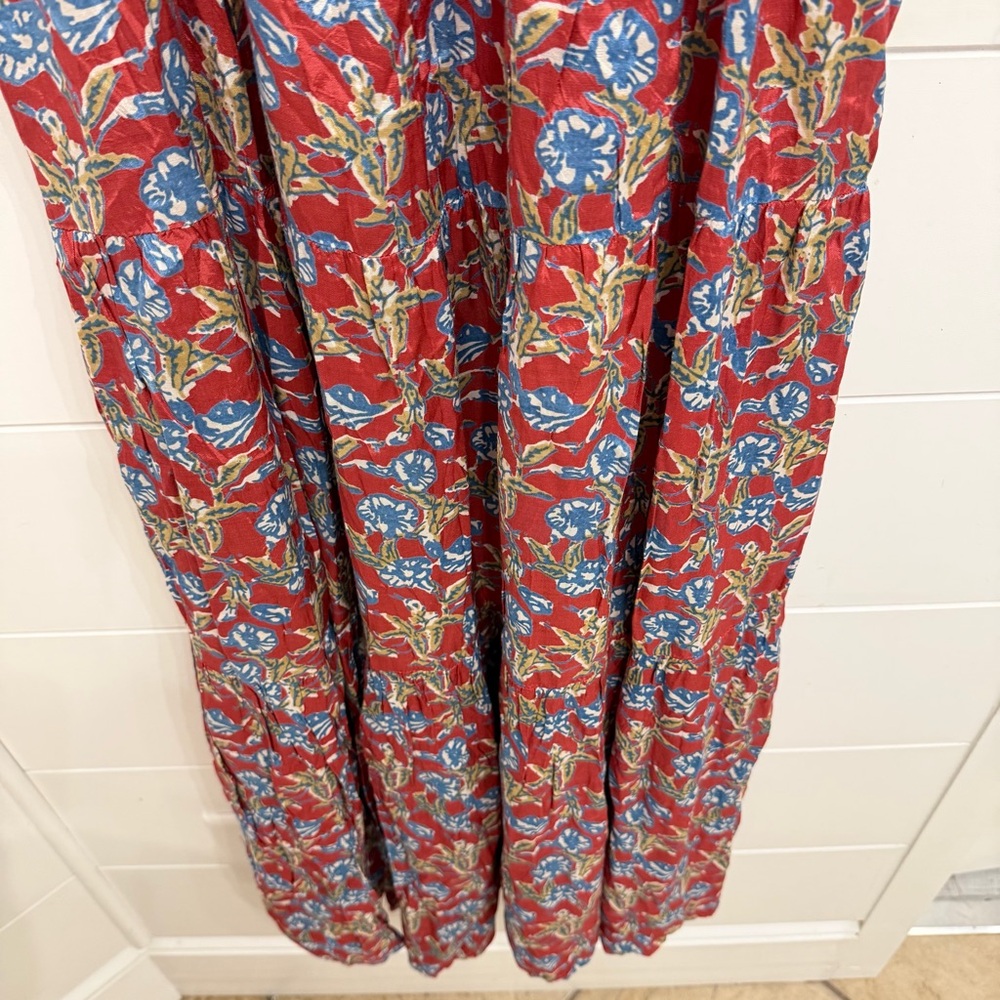 Natural Life Red Olive Leaf Bella Maxi Dress Size Medium 23183 - Picture 8 of 11